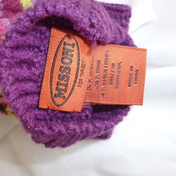 MISSONI FOR TARGET GIRLS L PURPLE RIBBED GLOVES - Picture 3 of 6